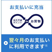お支払いに充当 永久不滅ポイントdeお買い物